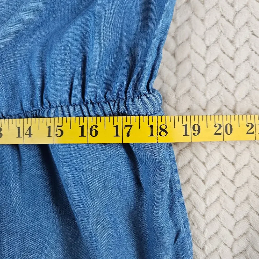 Merona Chambray Romper Womens XL Blue Casual Summer Minimalist Boho Time Capsule